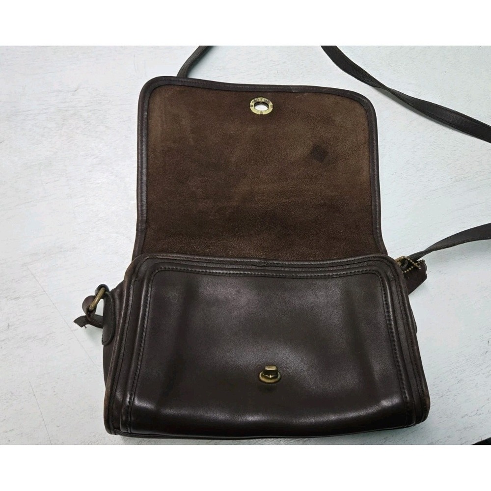 Coach Vintage Ridgefield Flap 9812 Crossbody Bag Tan / Brown - Picture 8 of 13